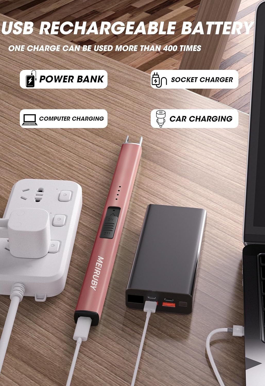 Rechargeable Electric Candle Lighter – Windproof USB Arc Lighter for Mom, Women & Men