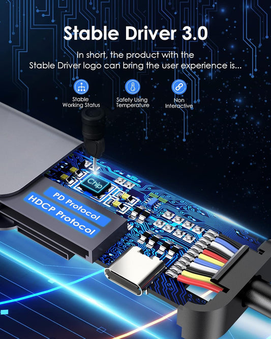 LENTION USB-C Hub 7-in-1 | 100W PD, 4K HDMI, Card Reader & USB Ports - Home Pulse