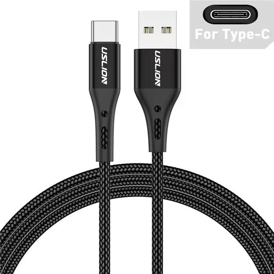 3A USB Type-C Cable – Fast Charging Nylon Braided Cable for Samsung, Xiaomi, Huawei & Android Devices (Micro USB Compatible)
