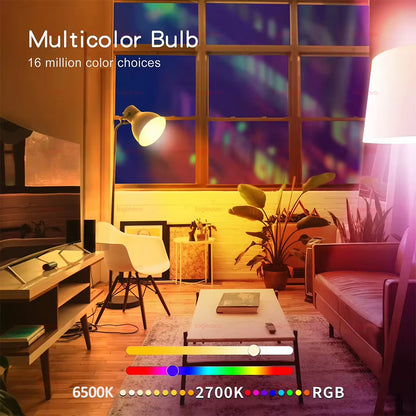 LED Bulb RGB E27 | WiFi & Bluetooth | Alexa & Google Home - Home Pulse