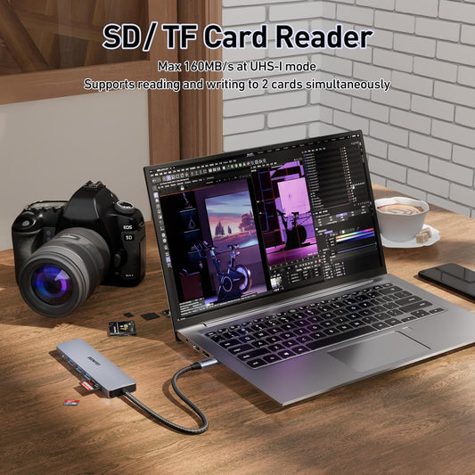 BENFEI USB-C Hub 7-in-1 | 4K HDMI, 100W PD, USB 3.0 & SD/TF Card Reader - Home Pulse