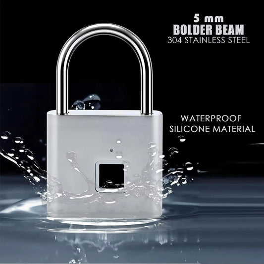 Smart Fingerprint Padlock | Waterproof Outdoor Lock with Rechargeable Battery - Home Pulse