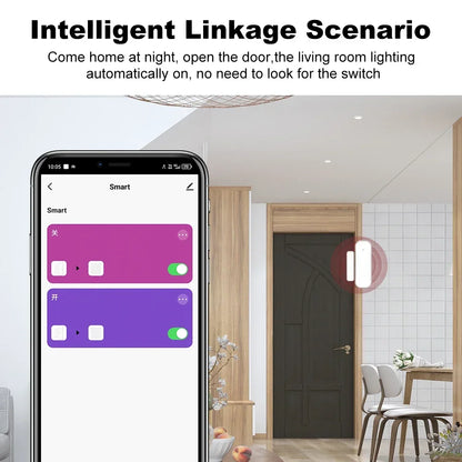 Tuya Zigbee Door & Window Sensor | Wireless Smart Home Security Alarm - Home Pulse