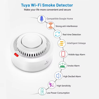 Tuya Smart WiFi Smoke Detector | Fire Protection Alarm with Smart Life App - Home Pulse
