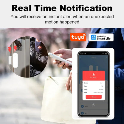 Tuya Zigbee Door & Window Sensor | Wireless Smart Home Security Alarm - Home Pulse