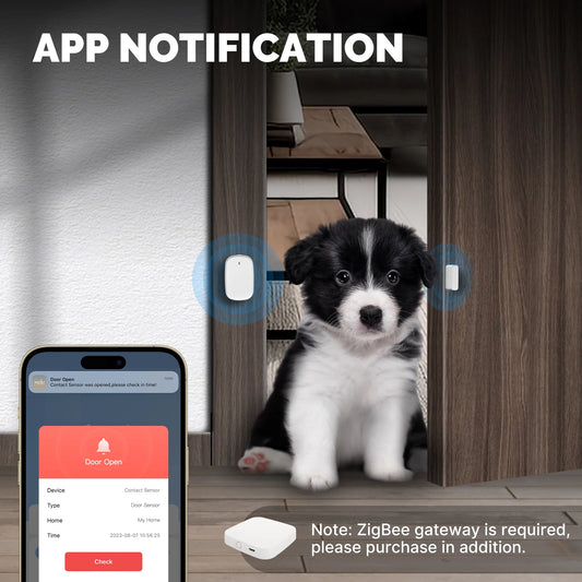 Tuya Zigbee Door & Window Sensor | Smart Home Security Alarm with App Control - Home Pulse