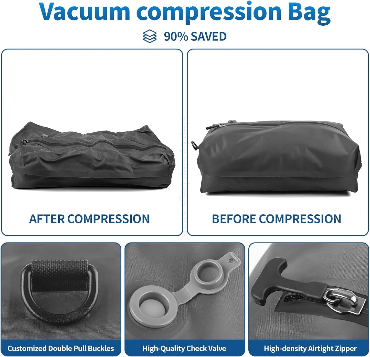 17L–34L Travel Vacuum Bag with Air Pump – Reusable Compression Storage Bag for Suitcases, Backpacks & Luggage – Space Saver Organizer