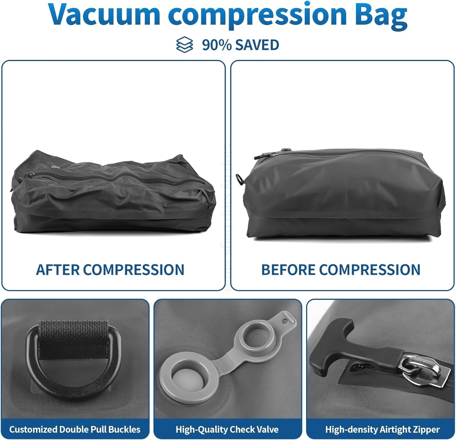 17L–34L Travel Vacuum Bag with Air Pump – Reusable Compression Storage Bag for Suitcases, Backpacks & Luggage – Space Saver Organizer