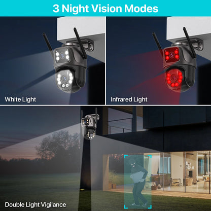 4K 8MP WiFi Outdoor Camera | Dual Lens AI CCTV - Home Pulse