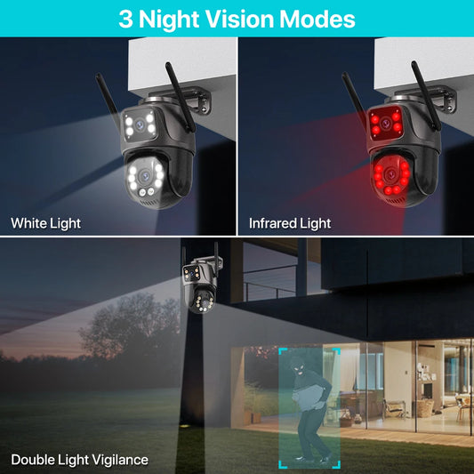 4K 8MP WiFi Outdoor Camera | Dual Lens AI CCTV - Home Pulse