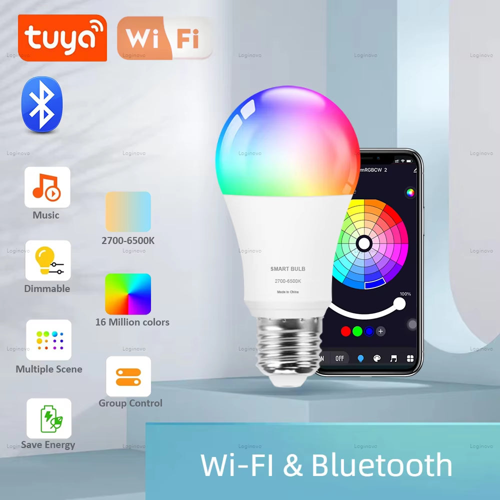 LED Bulb RGB E27 | WiFi & Bluetooth | Alexa & Google Home - Home Pulse