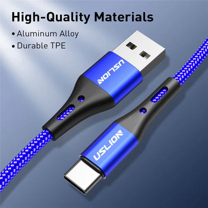 USB Type-C Cable 3A | Fast Charging Nylon Braided | Android & Huawei - Home Pulse