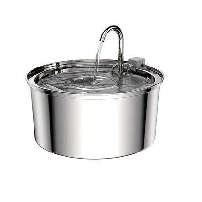 Stainless Steel Pet Water Fountain – Automatic USB Electric Silent Drinking Bowl with Filter System, 3L / 108Oz Capacity for Cats & Dogs