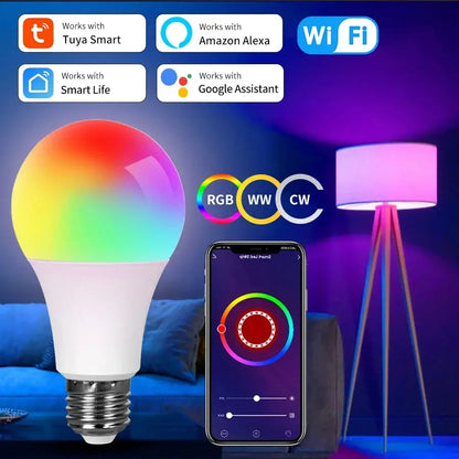Smart LED Bulb RGB E27 | WiFi Light 10W/15W/20W Works with Alexa & Google - Home Pulse
