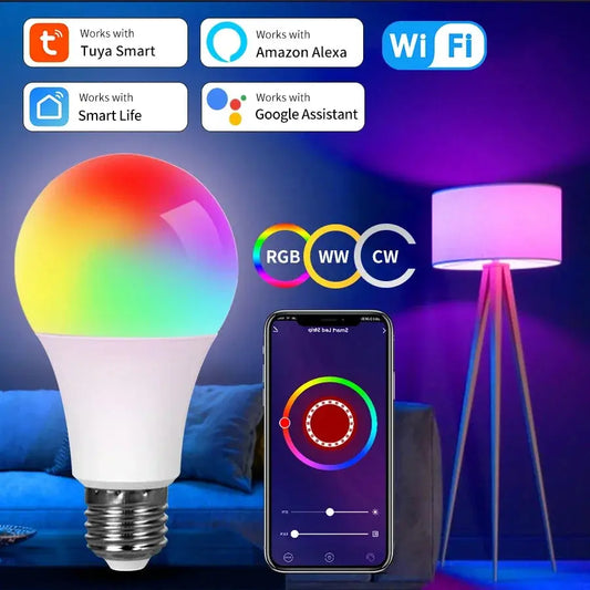 Smart LED Bulb RGB E27 | WiFi Light 10W/15W/20W Works with Alexa & Google - Home Pulse
