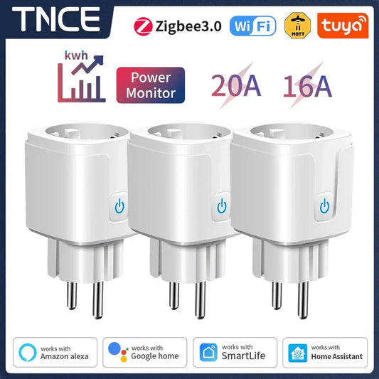 Smart WiFi Plug EU 16A/20A | Smart Socket with Power Monitoring Works with Alexa & Google - Home Pulse